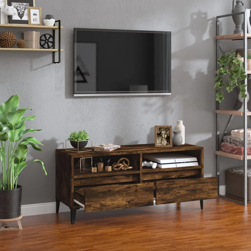 Mobile TV Rovere Fumé 100x34,5x44,5 cm - Design Moderno The Living Store