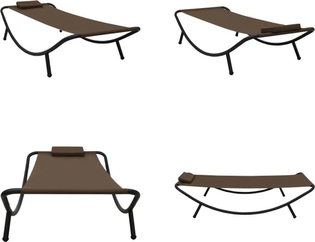 Letto da Salotto Esterni vidaXL 200x90 Marrone Acciaio Design