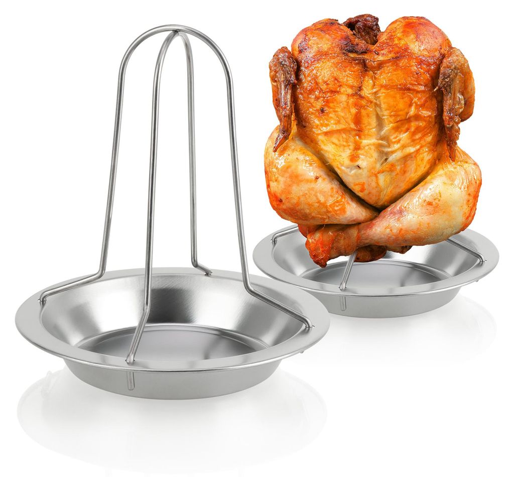 COM-FOUR® 2x Hähnchengrill - BBQ Hähnchenbräter für Produktbild 