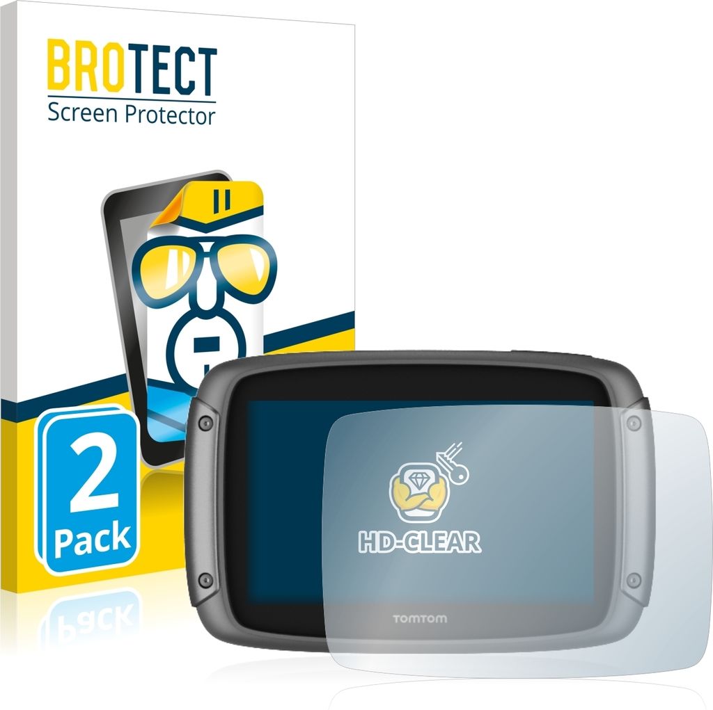 2x Für TomTom Rider 50 Schutzfolie BROTECT Displayschutz Display Schutz Folie Klar Transparent