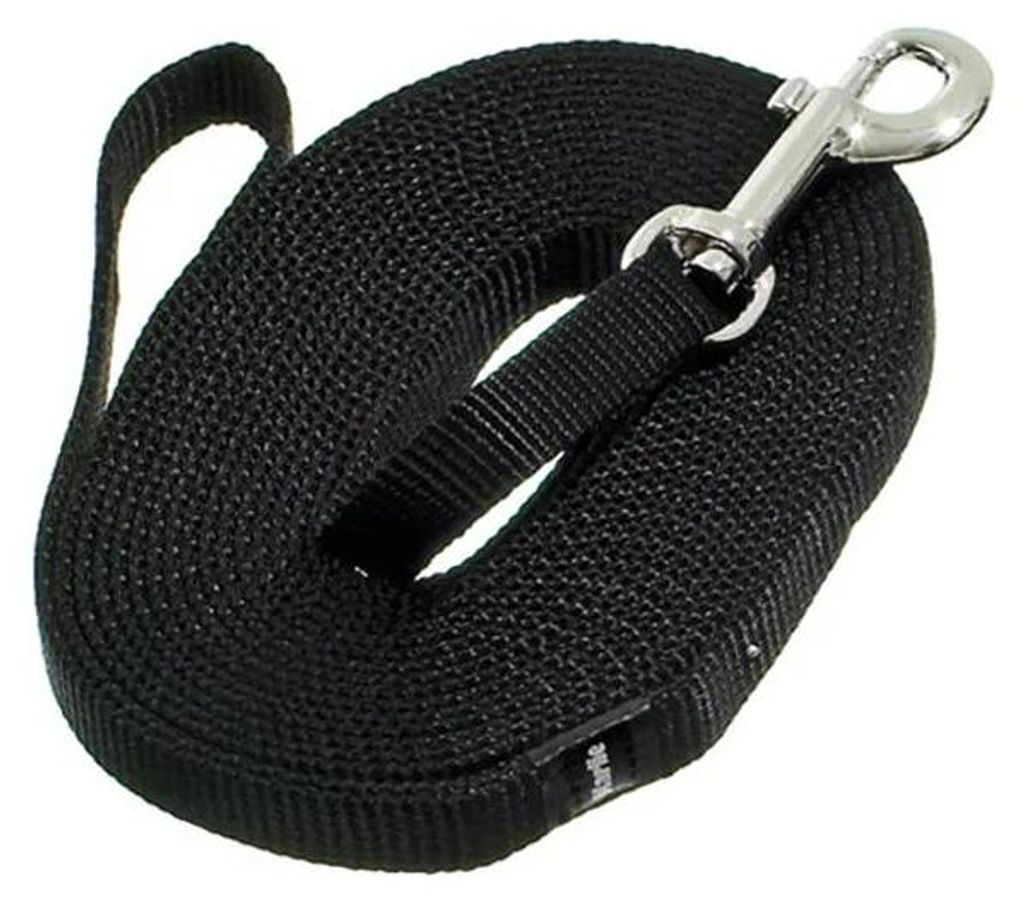 Flamingo Art Sportiv Plus Training Führleine Schwarz 10m x 15mm Schwarz 10m x 15mm