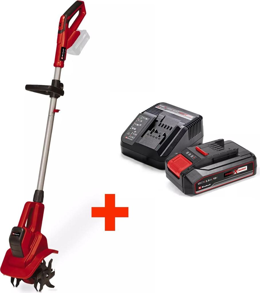 Einhell Akku Bodenhacke GE-CR 18/20 Li E-Solo + 2,5 Ah Akku Starter Kit