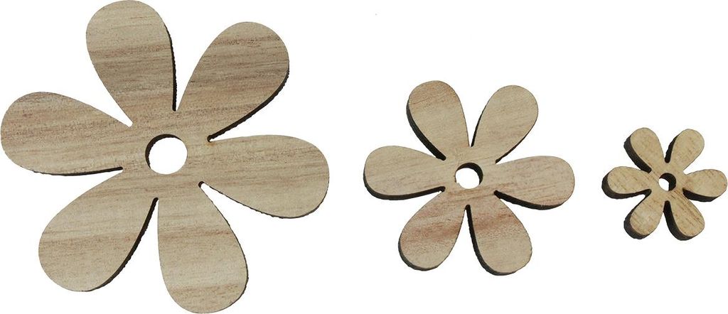 Holzblumen Streudeko für Tischdekoration und Bastelideen, 20 Stück