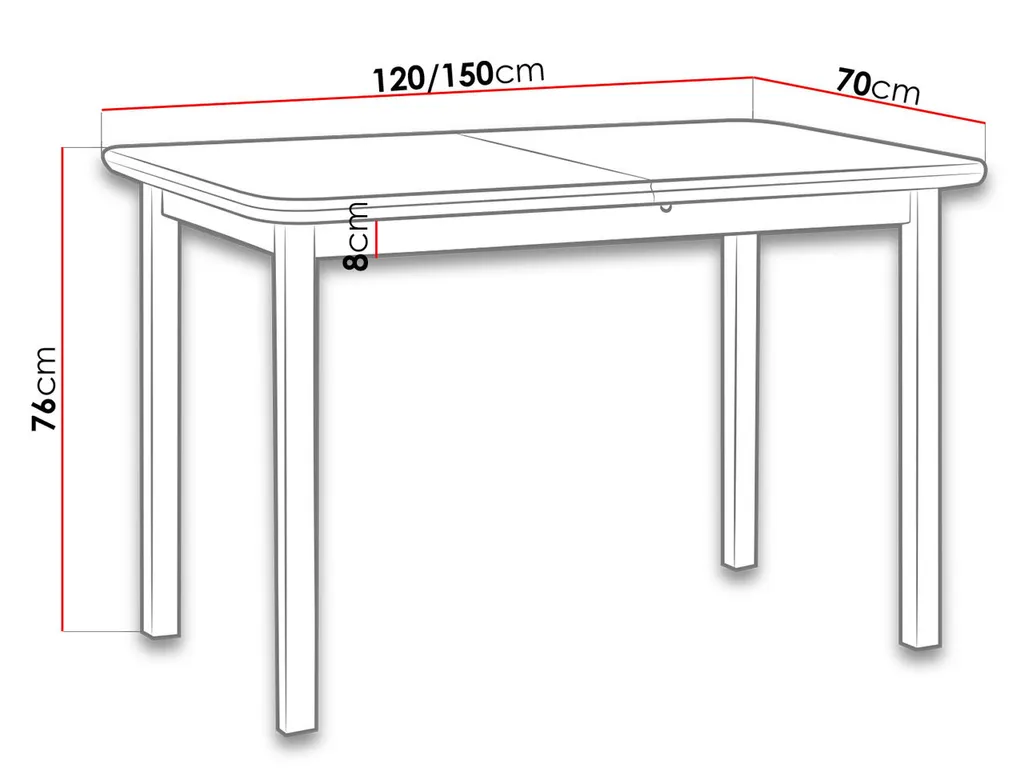 Table extensible ARGYLE 4 gain de place 120x70 cm pour 4 à 6 convives - 3