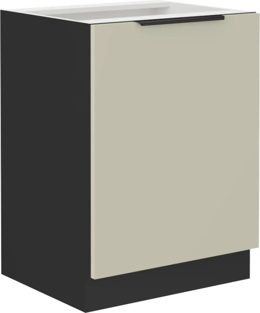 Offerta Mobiletto Base AGAFIJA 60 cm Anta Singola Cashmere / Nero