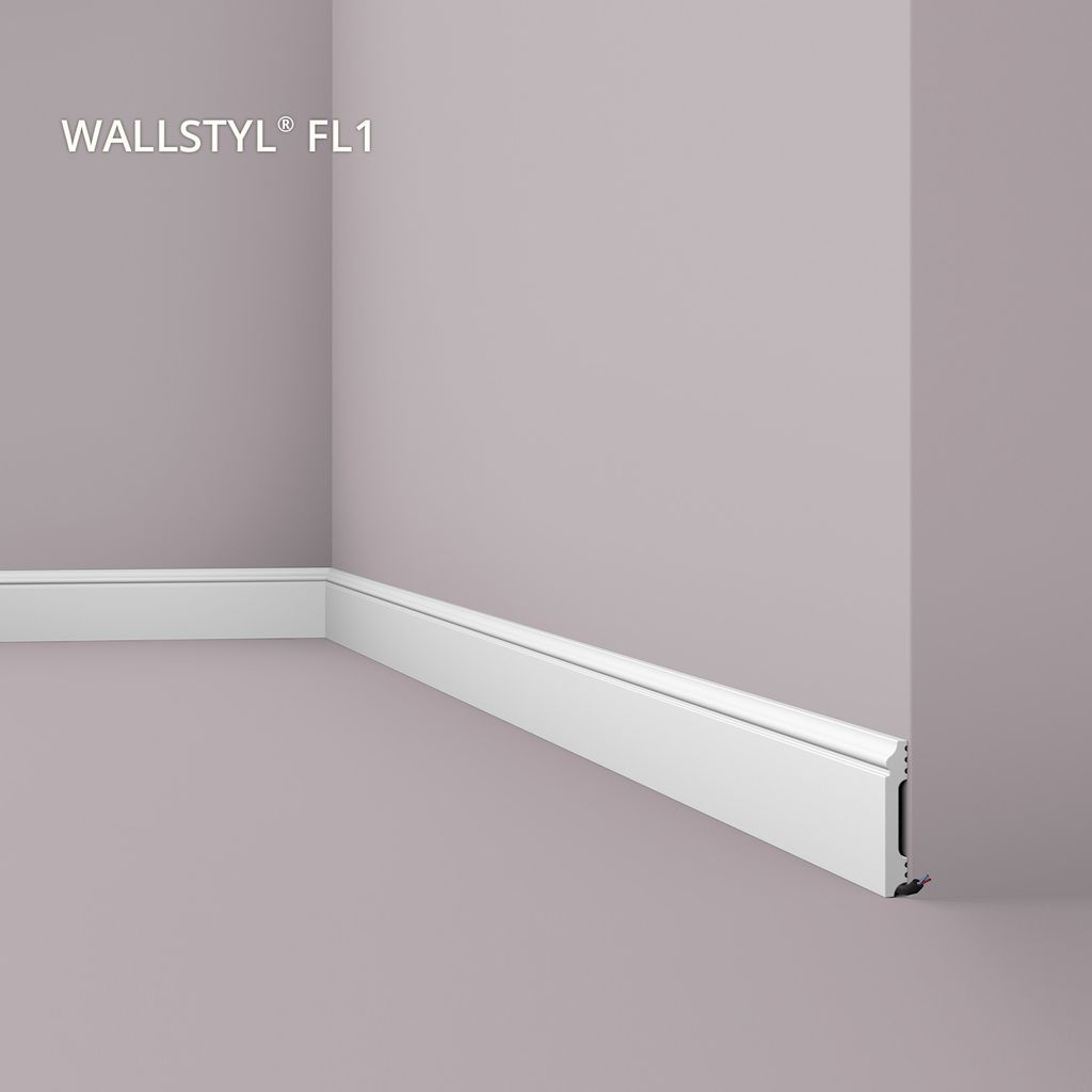 NMC Sockelleiste FL1 WALLSTYL 12 x 80 x 2000 mm Polystyrol Produktbild 