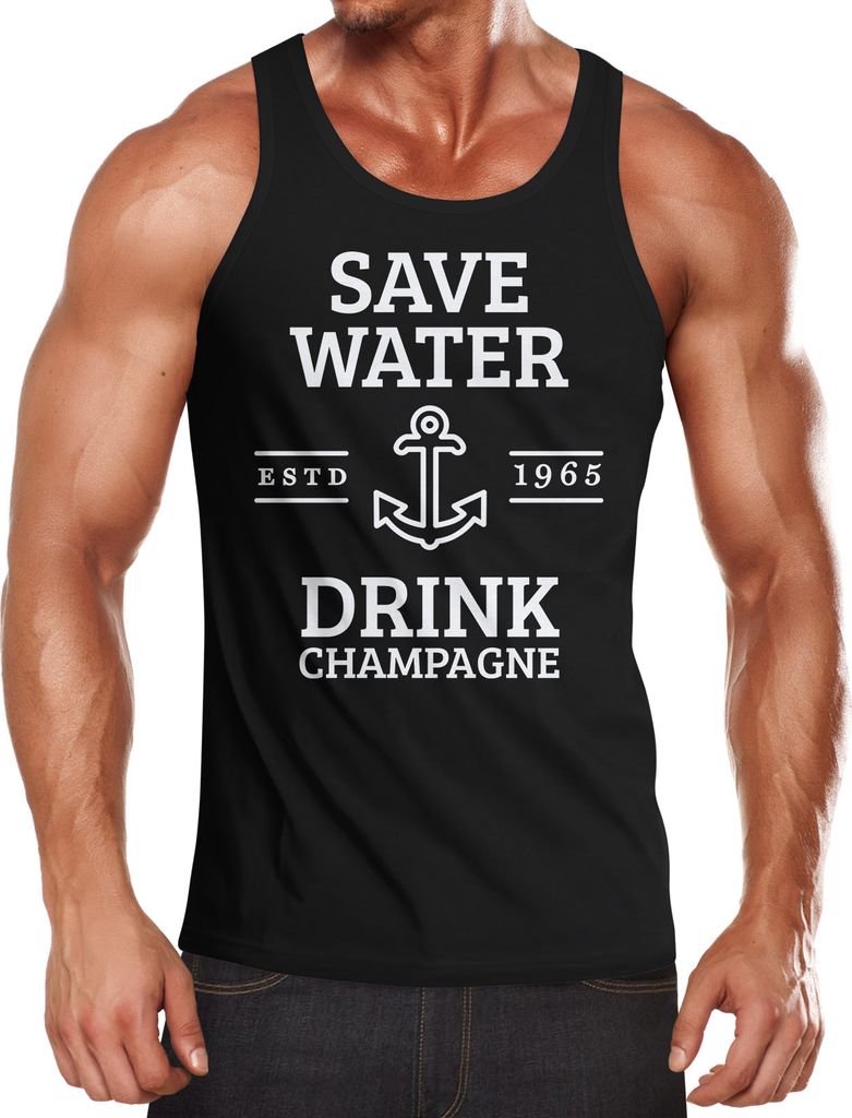 Save water drink Champagne Herren Tanktop Moonworks XXL