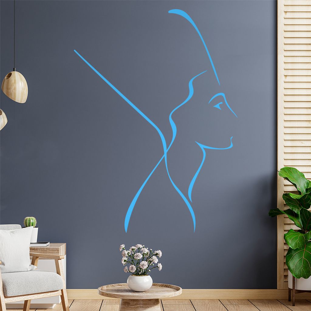Nofretete - Linien Wandtattoo in 6 Größen - Wandaufkleber Wall Sticker - Dekoration, Küche, Wohnzimmer, Schlafzimmer, Badezimmer