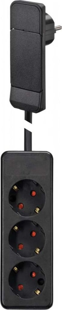 BACHMANN SmartPlug Flachstecker, mit 3x Schutzkontakt Steckdosenleiste, schwarz, 1,6 m