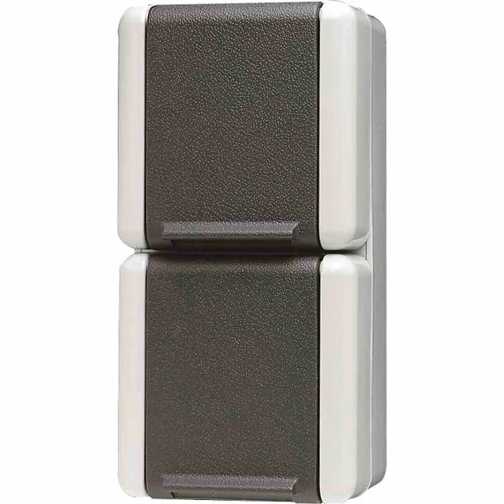Prise double JUNG WG800 822W pour installation électrique en milieu humide