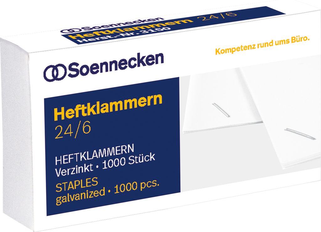 Soennecken Heftklammern 3151 24/6 verzinkt 1.000 St./Pack.