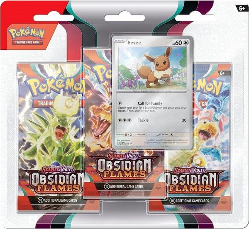 Pokémon Scarlet & Violet Obsidian Flames - 3-Pack Blister Produktbild 