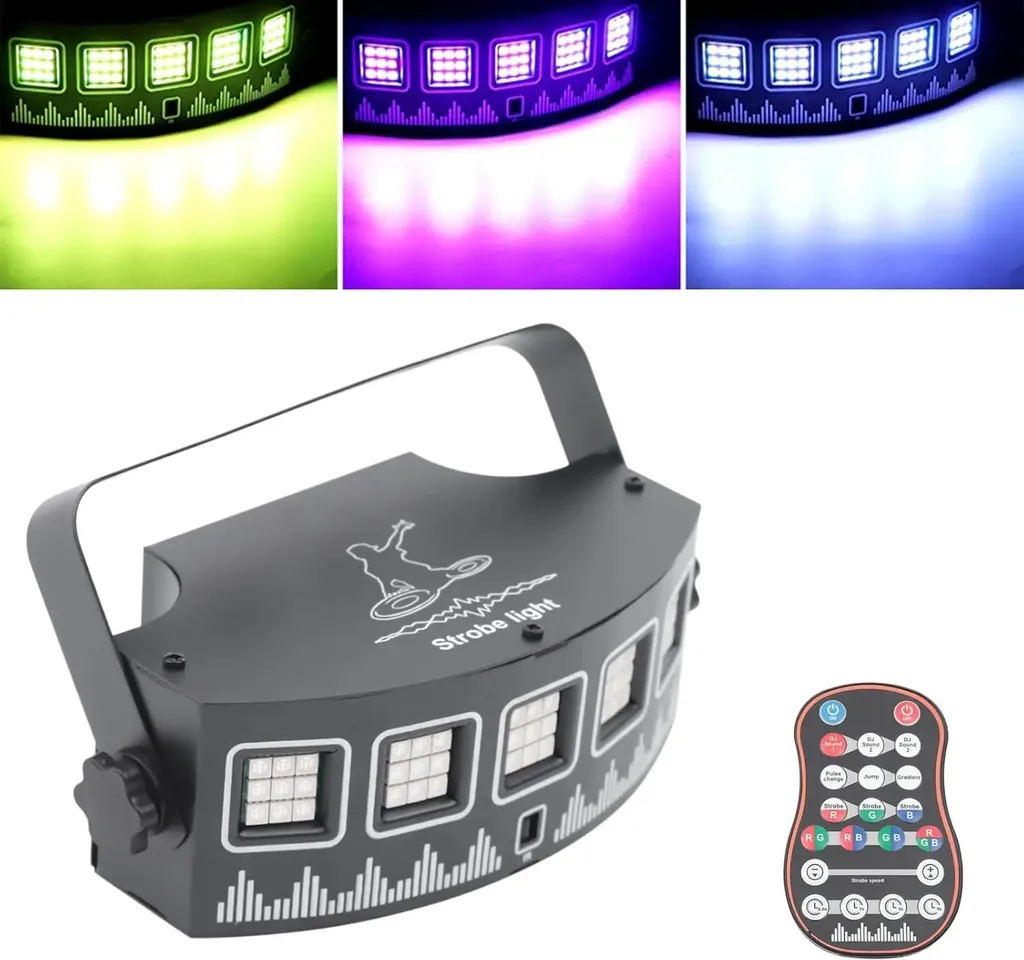 Éclairage DJ LED Compact et Stroboscope Robuste pour Soirées Réussies - 8