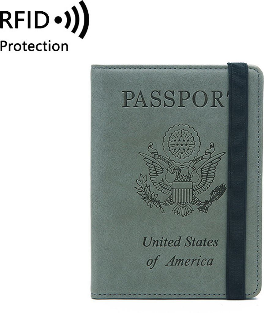 INF Schlanke RFID-blockierende Brieftasche - Reisepasshülle aus Leder Kaffee