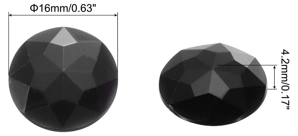 50 Stš¹ck Runder Strasssteine Schwarz, 16x16mm, Glitzersteine zum Basteln und Rhinestones, fš¹r DIY Basteln, Perlen, Hochzeit Party, Kostš¹me...