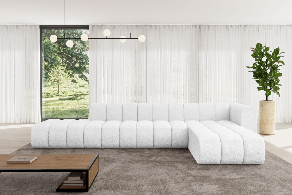 ALTDECOR Modulares Sofa Ecksofa in L-Form - Zuvon-L2 - 387x177x70 cm Weiß - Corner modular Sofa Eckcouch Couch Wohnlandschaft Cauchsofa Bodensofa ...