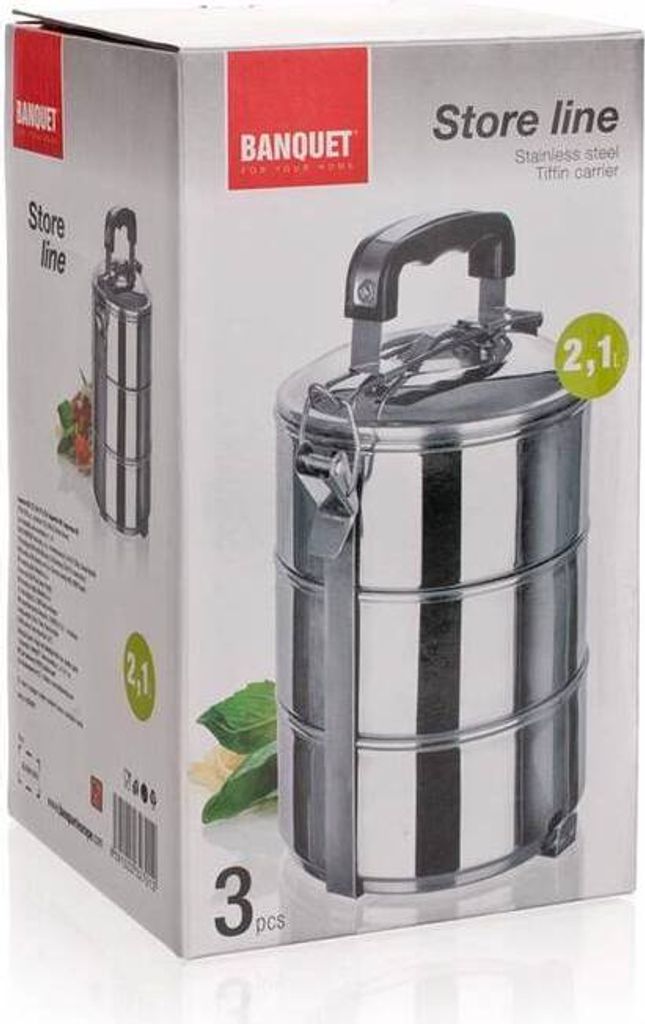 Edelstahl-Lebensmittelträger 3-teilig - BANQUET Produktbild 