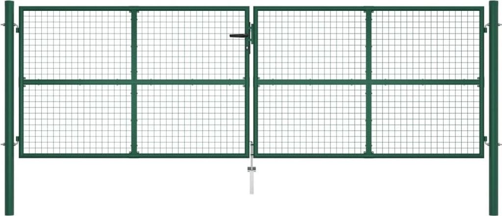 vidaXL Maschen-Gartentor aus Stahl 400 x 125 cm Grün Produktbild 
