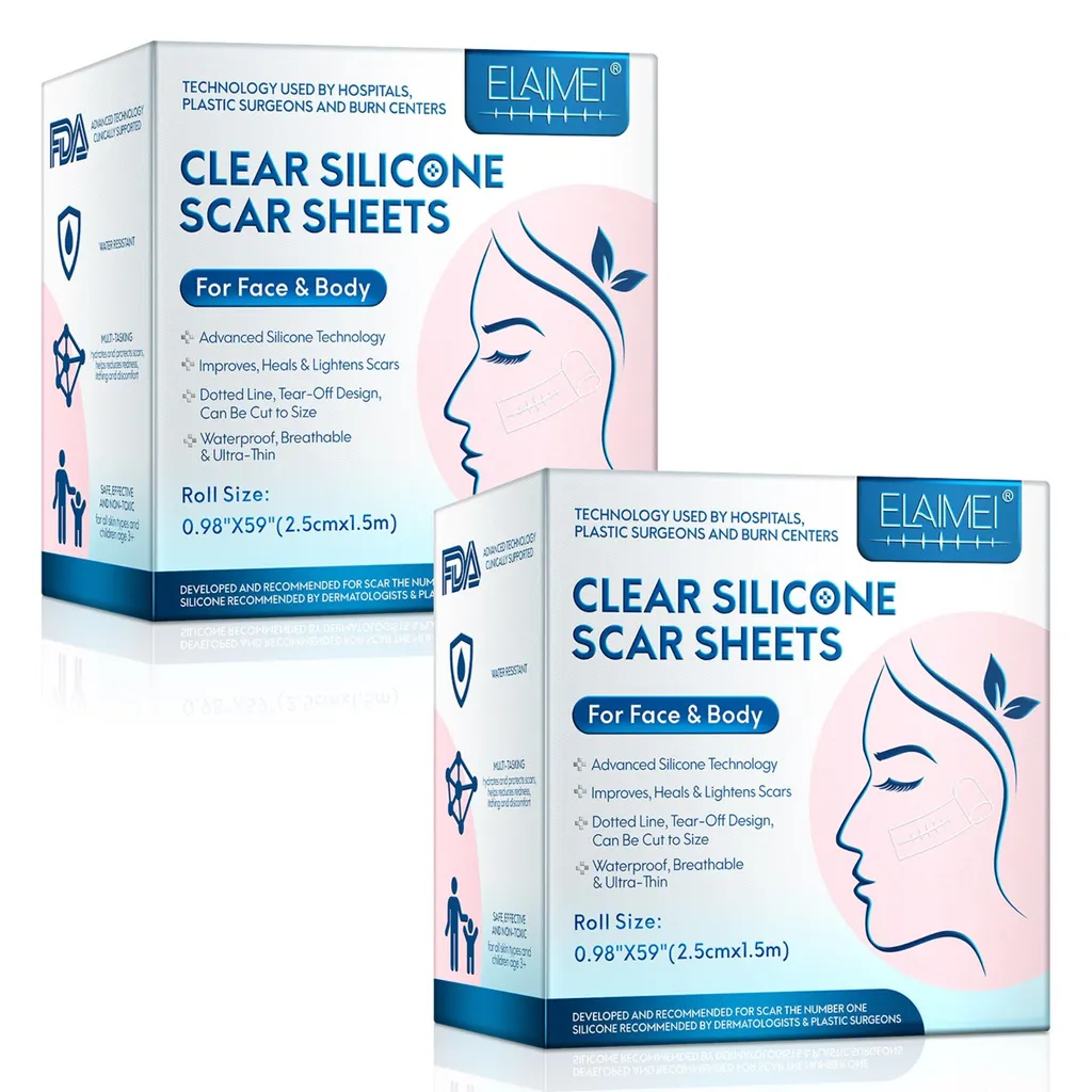 Cerotti per cicatrici Cerotti in silicone Riduzione trasparente delle cicatrici per il viso e il corpo, 2x 1,5m