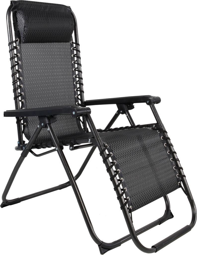 Comfort Relaxsessel Relaxstuhl klappbar & verstellbar Garten Camping Balkon & Terrasse Grau