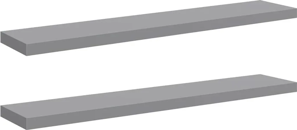 Set 2 Mensole a Muro vidaXL Grigio 120cm - Design Sospeso Minimal