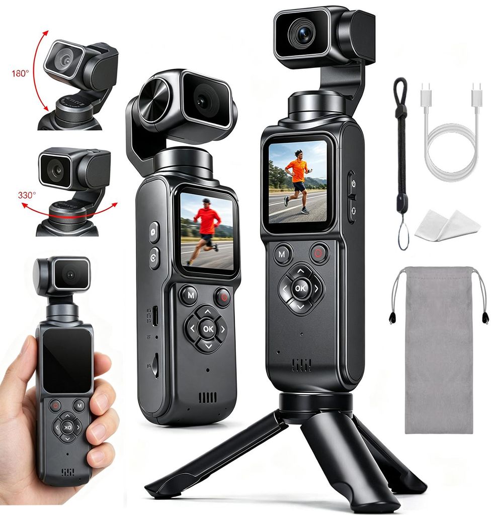 4K Action Cam mit 330° Gedrehtes Objektiv& Produktbild 