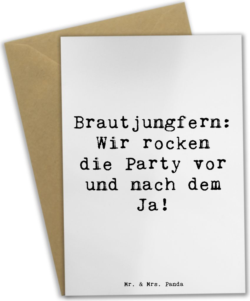 Mr. & Mrs. Panda babykarte Spruch Brautjungfern Party - Weiß - Geschenk, Dankeschön, Heiraten, vatertagskarte, Spaß, hochzeitskarten, dankeskart...