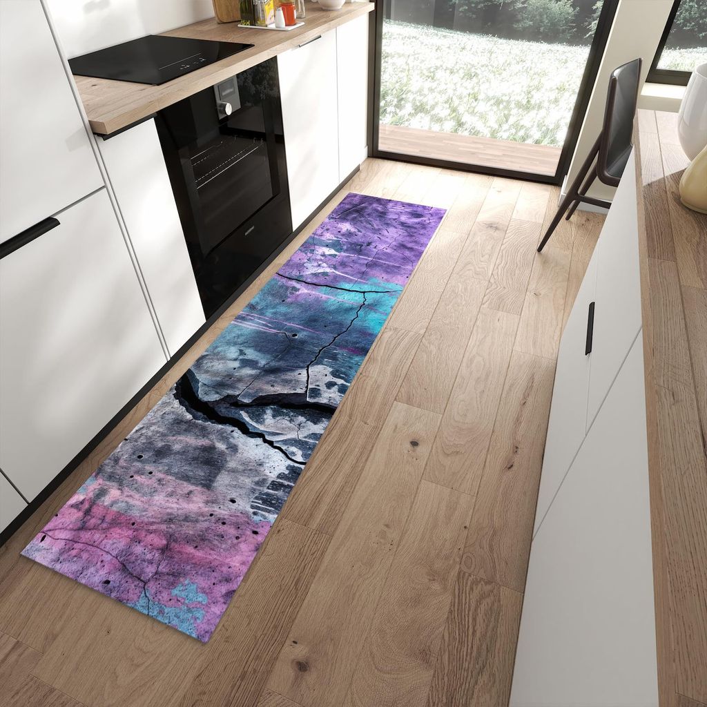 Küchenteppich 60x240cm rutschfest & abwischbar PVC Läufer - Graffiti Wand Kunst