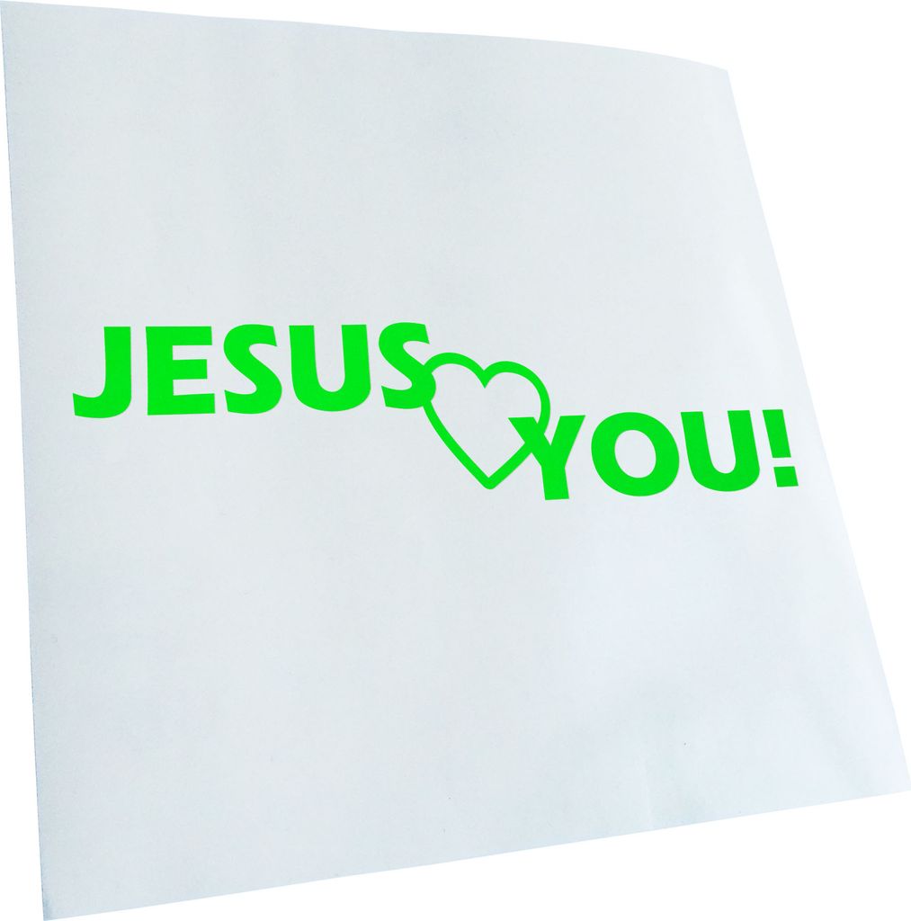 Kiwistar - Autoaufkleber - Jesus Love You Christentum Heckscheibenaufkleber - Aufkleber für Auto Kfz Fahrrad, LKW, Truck Mofa