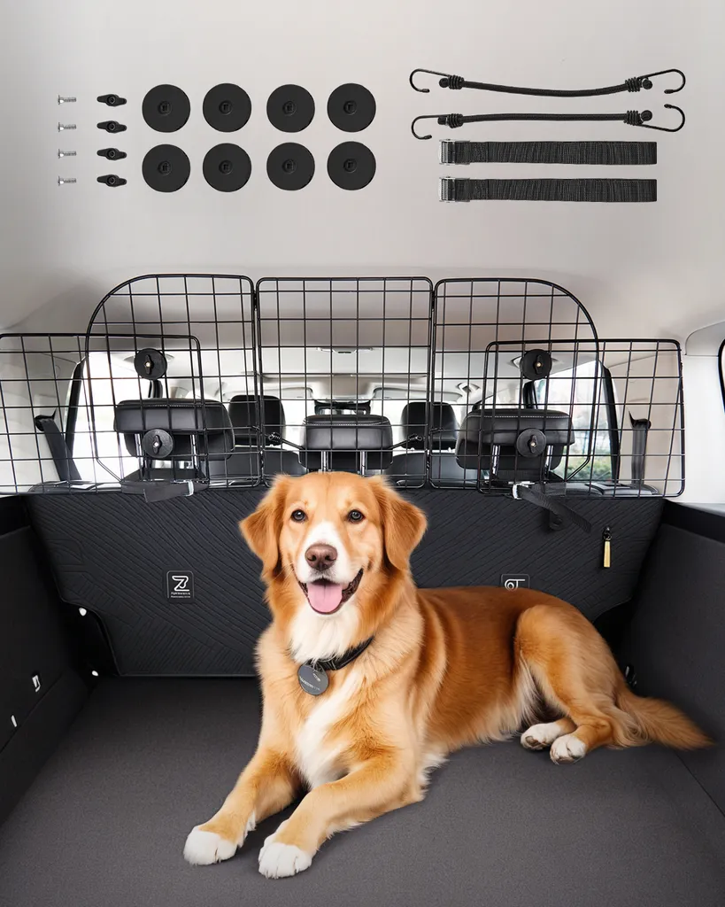Griglia per auto per cani VEVOR, griglia divisoria regolabile per cani (972 x 408 mm), griglia per animali domestici in rete metallica, griglia universale per auto per camion SUV