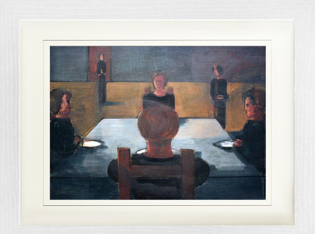 Oskar Schlemmer Gerahmtes Bild Mit Edlem Passepartout | Wand-Bilder | Im Bilderrahmen - Tischgesellschaft, 1935 (30 x 40 cm)