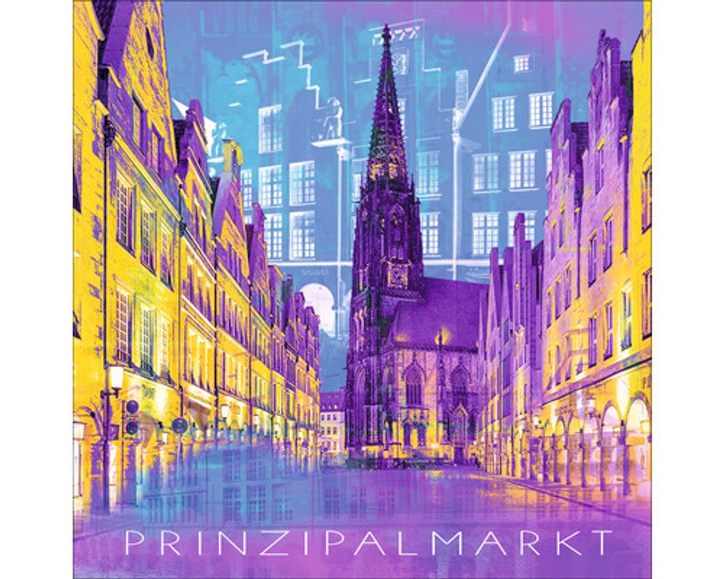 Glasbild Münster Prinzipalmarkt 50x50 cm