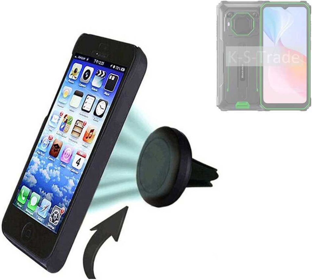 K-S-Trade Kompatibel mit Blackview BV6200 Pro Auto Handy Halterung KFZ Halter Lüftungsgitterhalterung Air Vent mount Smartphone Halter