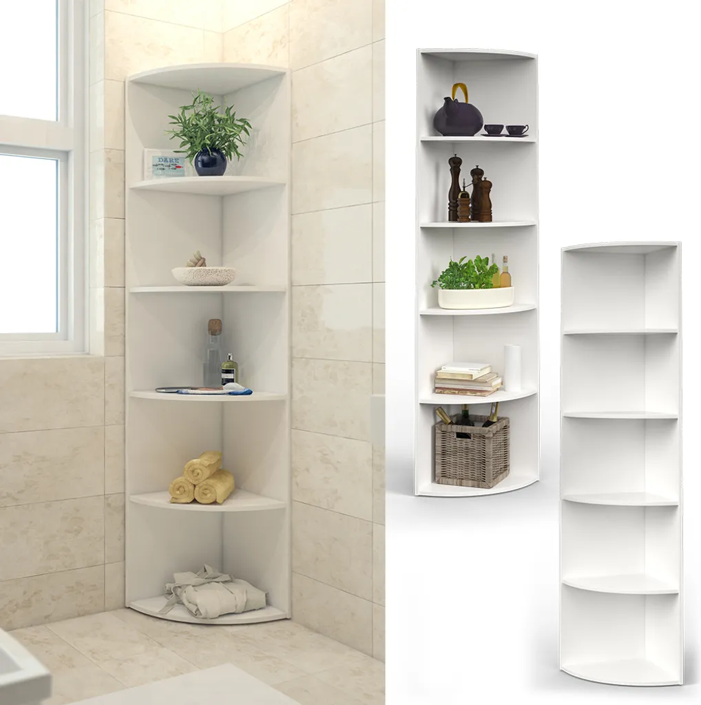Meuble d'angle Design Blanc 40x180cm Vicco Ecki à 5 Compartiments