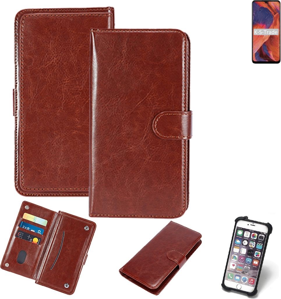 K-S-Trade 360° Hülle kompatibel mit Nokia 3.4 braun Kunstleder Case BookCase WalletCase Kunstlederederhülle Handyhülle, Rundumschutz Bumper (1x)