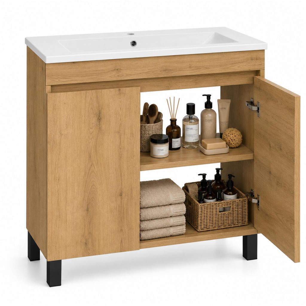 Volně stojící koupelnová skříňka Valencia (80 cm) s Obrázek produktu 
