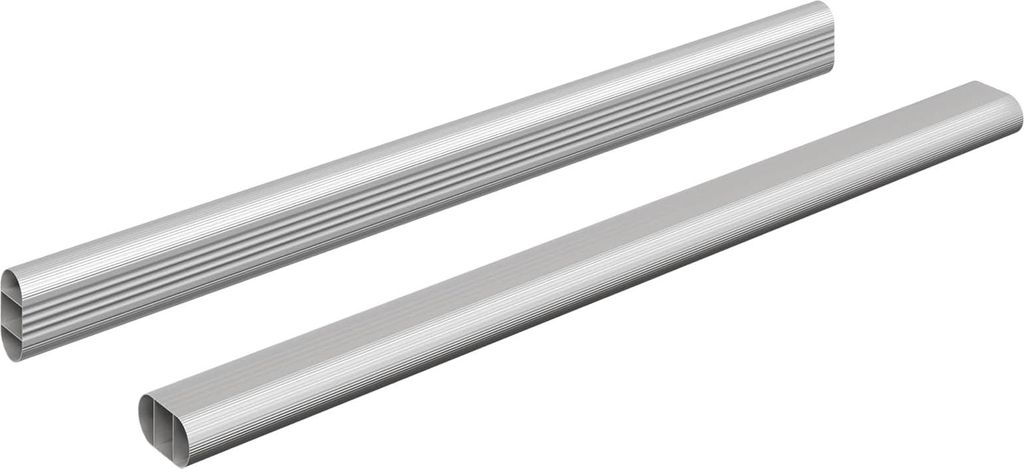Kleiderstange 2 pcs Silber 464 x 15 x 29 mm Aluminiumlegierung