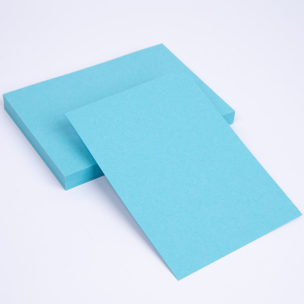100 x Geschenkkarten DIN A6 blanko Tonkarton Postkarte Azur Blau