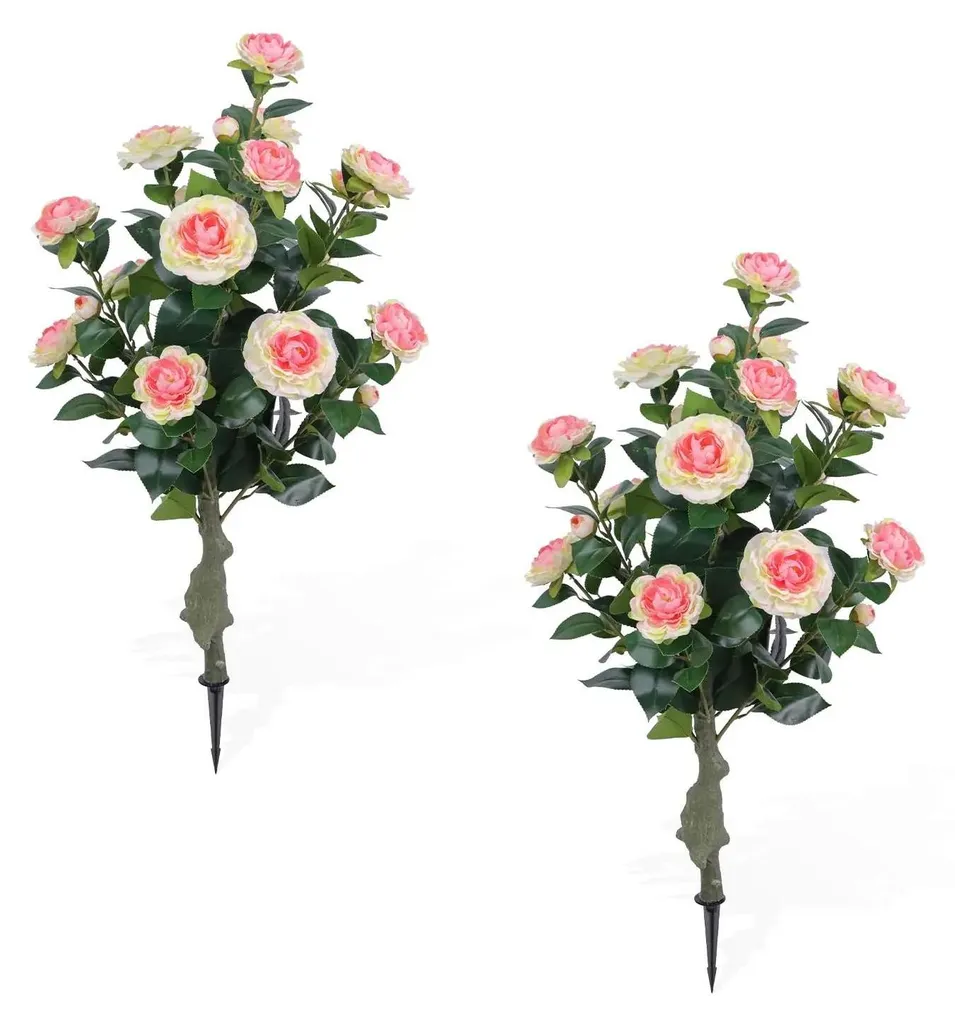 Aménagement Jardin : Lot 2 Arbres à Roses Artificiels 91 cm Rose Extérieur