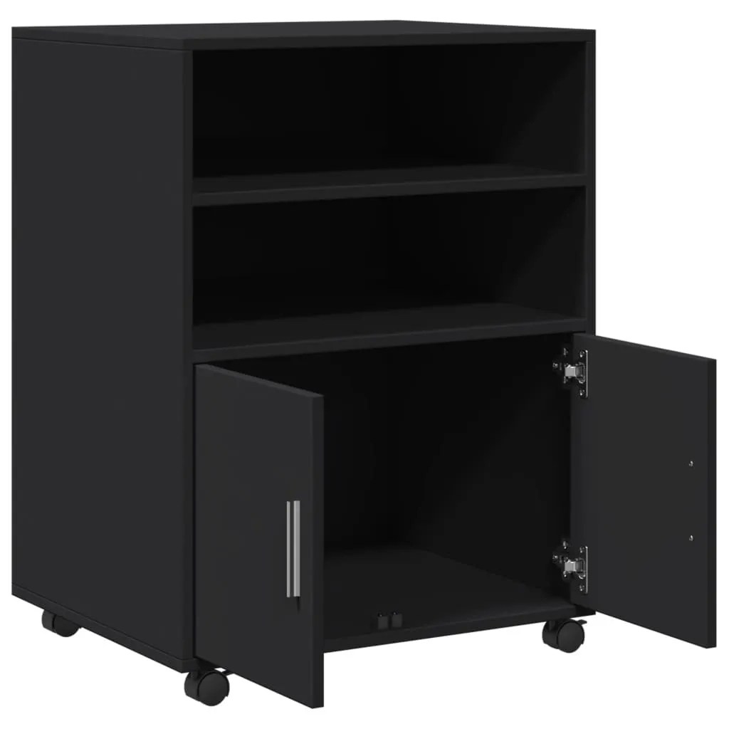 vidaXL Mobiletto con Ruote Nero 60x48x81 cm - Archiviazione Smart Ufficio - 7