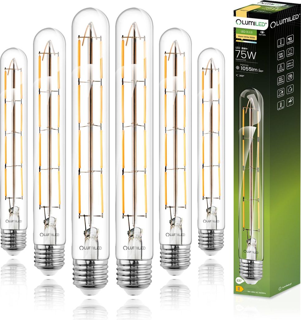 LUMILED 6x T30 E27 Vintage LED lampa 8W ekvivalent 75W 1055 Obrázok produktu 