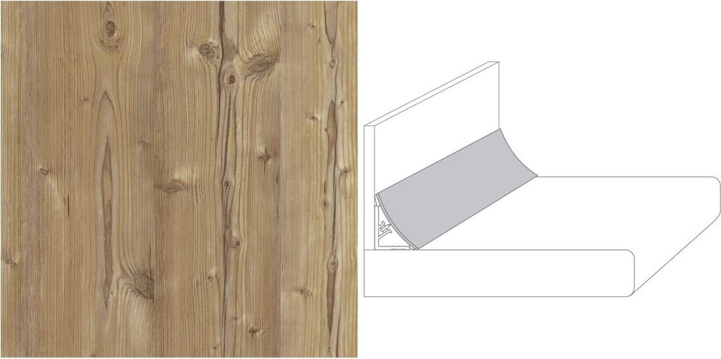 GetaElements Wandanschlußprofil Plus KIR967 Kiefer rustikal 59x2x3 cm