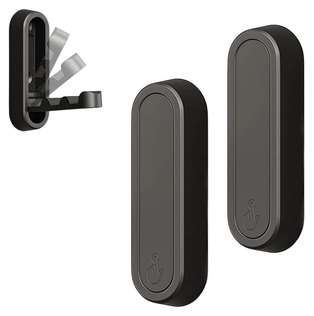 2 klappbare Wandhaken aus Zinklegierung, zusammenklappbare Kleiderhaken und Wandhaken für Kleiderschrank, Küche und Badezimmer, Magnetverschluss,...