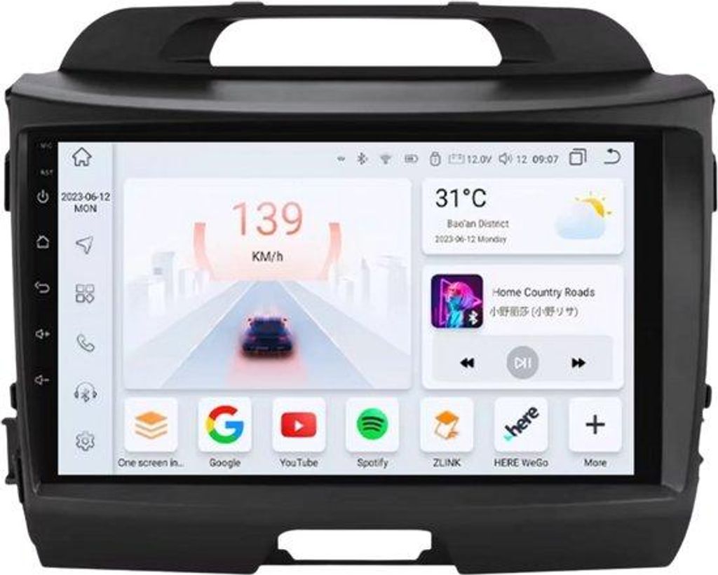 Autoradio mit Bluetooth und CarPlay für Kia Sportage 3 (2011–2016) – kompatibel mit Apple und Android – Stereoanlage mit Navigationssystem ...