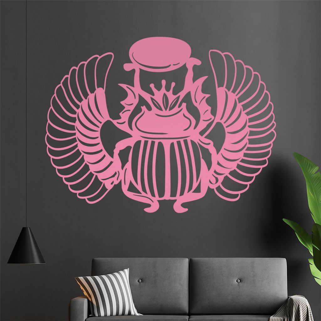 Skarabäus Wandtattoo in 6 Größen - Wandaufkleber Wall Sticker - Dekoration, Küche, Wohnzimmer, Schlafzimmer, Badezimmer