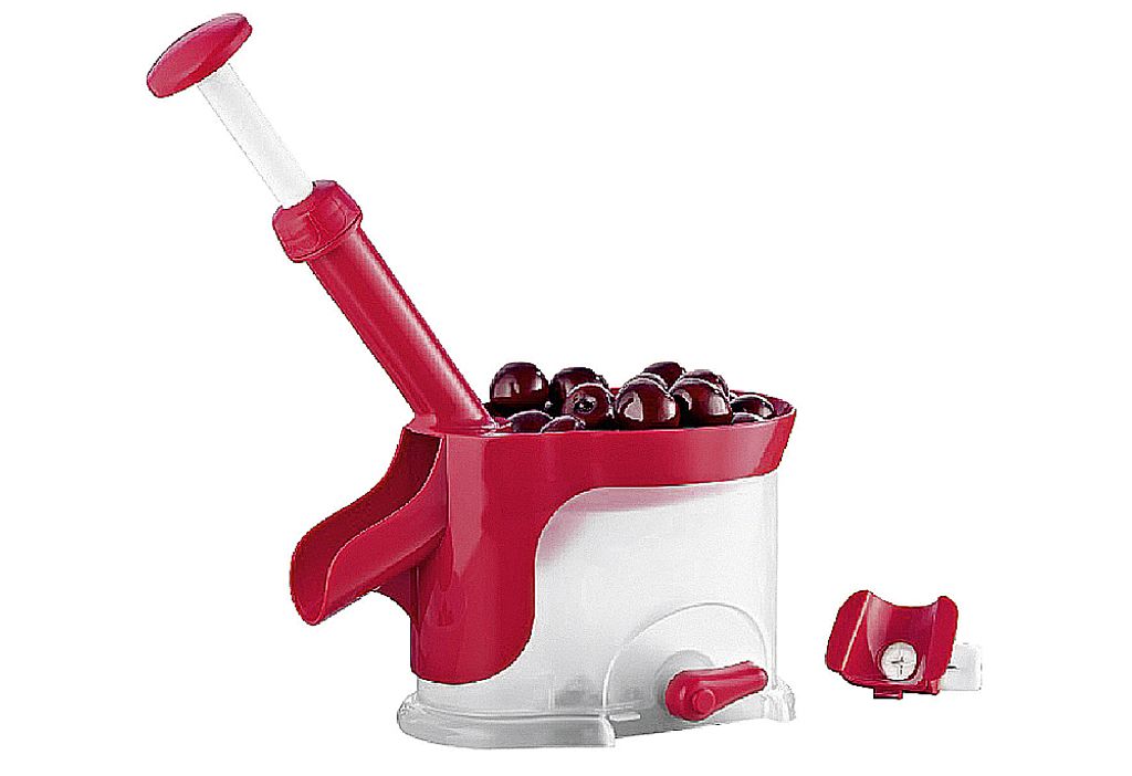 HI Kirschentkerner mit Auffangbehälter, weiß/rot Produktbild 