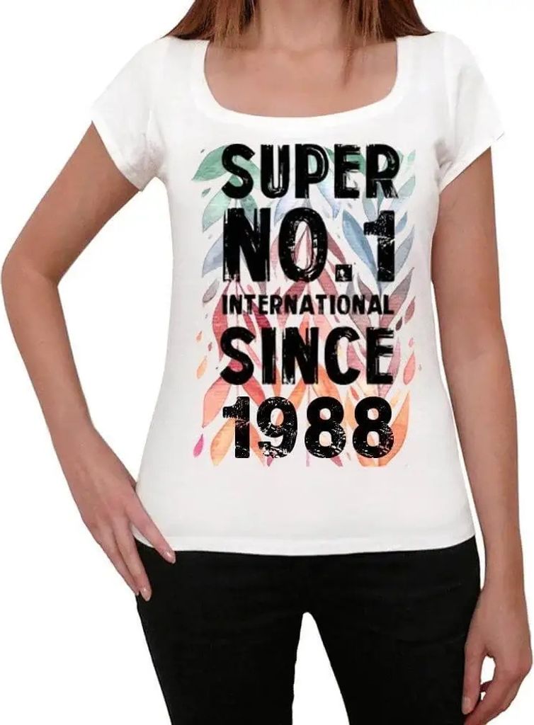 Damen Grafik T-Shirt Super Nr 1 International seit 1988 – Super No1 International Since 1988 – Geschenk 36. Geburtstag Jahrestag 36 Jahre Jubil...
