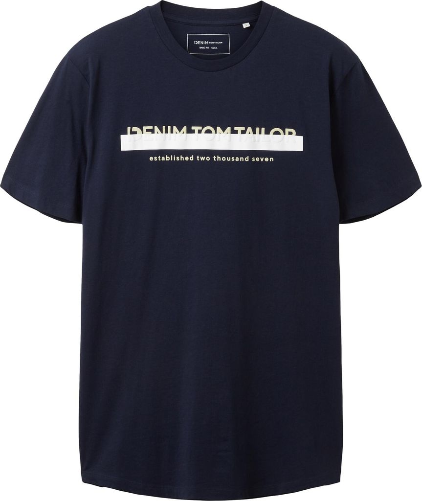 Tom Tailor T-Shirt Kurzarmshirt mit Rundhalsausschnitt und Logoprint