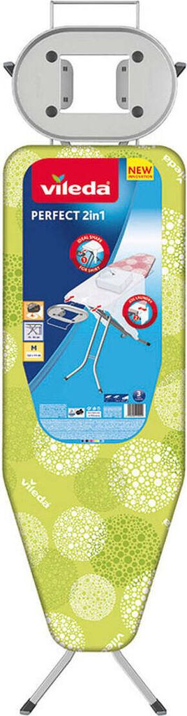 A Vileda Perfect 2-in-1 ironing board is shown against a white background.