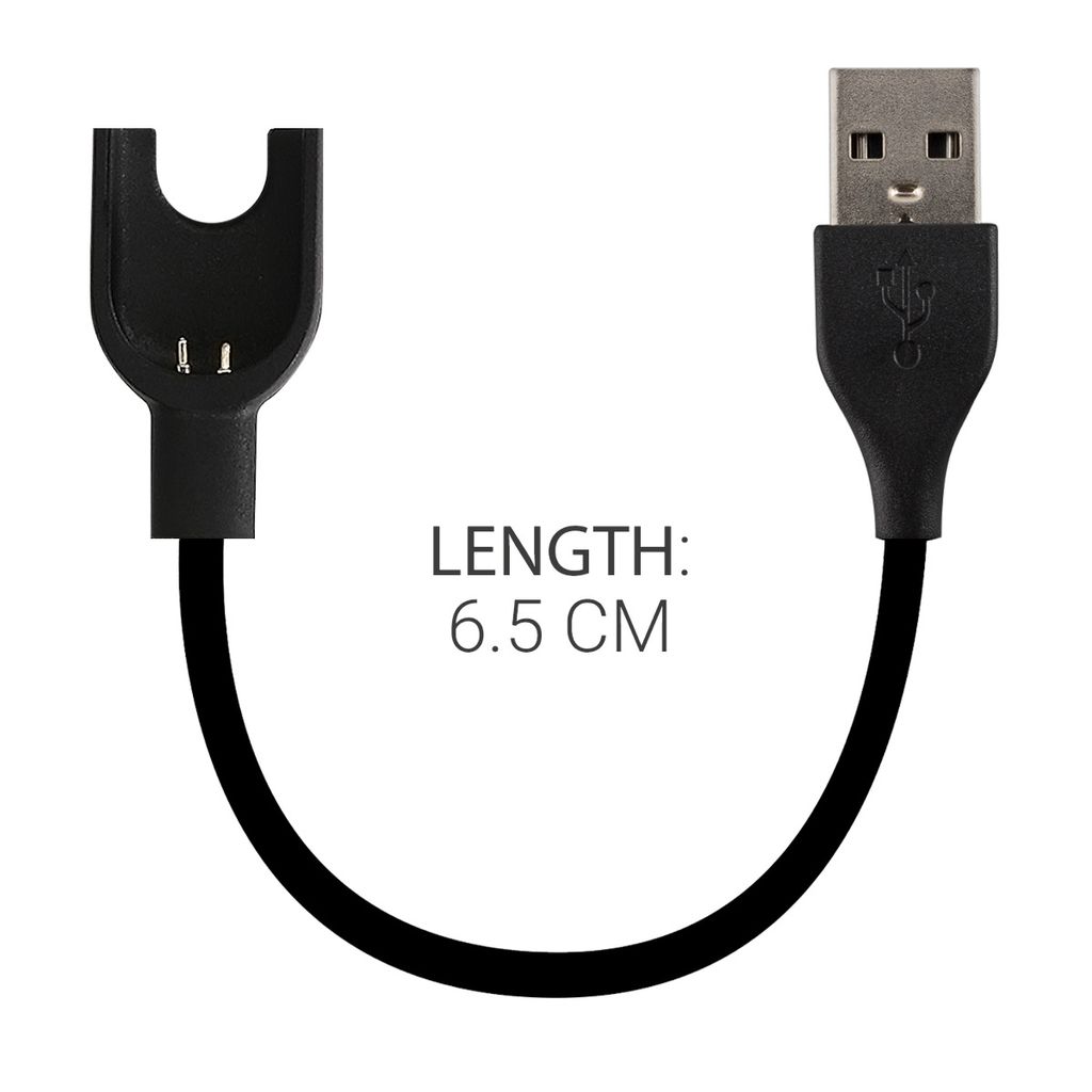 Ladekabel für Xiaomi Mi Band 3 USB Ladegerät schwarz Ersatzkabel Reisekabel 